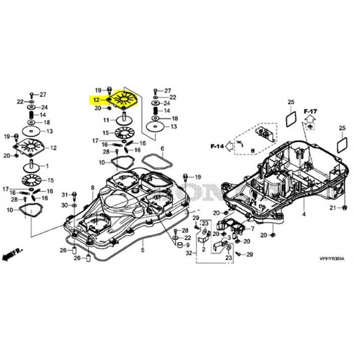 [50356-VP9-010] Plaque de fixation HONDA Miimo 3000, 50356-VP9-000, 50356VP9000, 50356-VP9-010, 50356VP9010