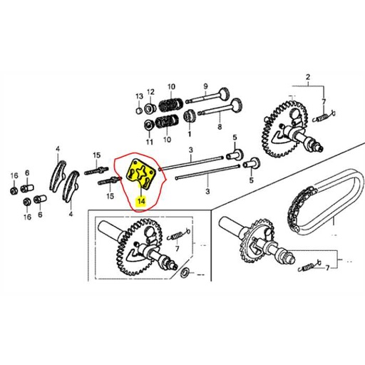 [14791-ZE1-010] Plaque guide soupape GX-GXV160, 14791ZE1010, 14791-ZE1-010