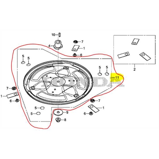 [04401-VP9-000] Plateau de coupe MIIMO 3000 ancien modele vis non soudee, 04401VP9000, 04401-VP9-000