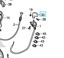 [80301-VK1-003] Poignée de gaz accélération HONDA HF2315 - HF2417, 80301VK1003, 80301-VK1-003