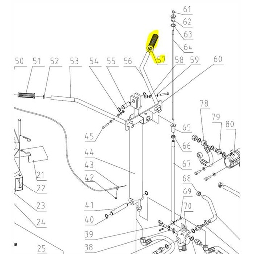 [MZLS070020057] Poignée bras gauche fendeuse GTM, 070020057, MZLS070020057