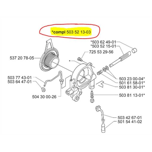 [5035213-03] Pompe a huile complete HUSQVARNA 372xp, 503521303, 5035213.03