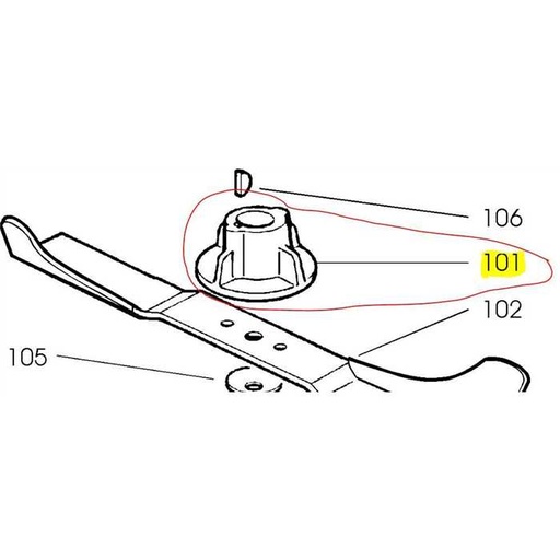 [CG22463012H1] Porte lame HONDA HRG - CastelGarden diamètre 22.2mm, 224630121, 80076-Y10-003