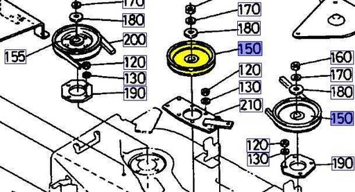 [K5112-71140] Poulie axe de lame kubota T1760, K5112-7114-0, K511271140