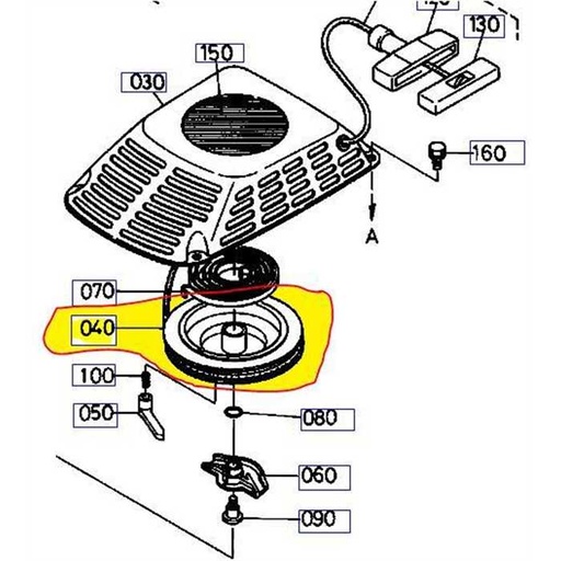 [12681-61520] Poulie de lanceur KUBOTA w5021, 1268161520, 12681-6152-0