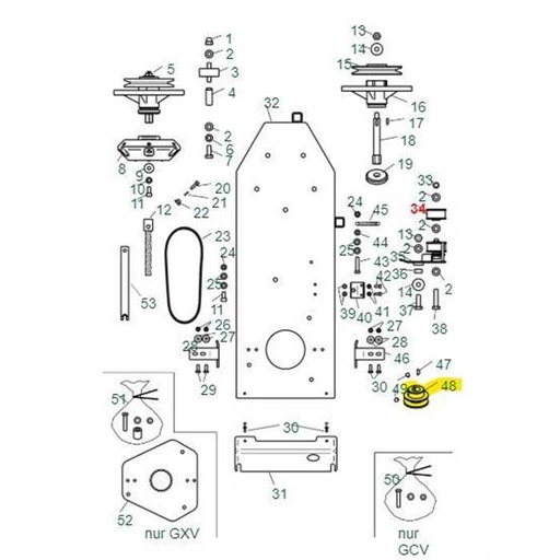 [LIM 4AZ-A03] Poulie moteur dia. 22.2x62.5x38 Limpar WB Turbo H, 4AZA03, LIM4AZA03