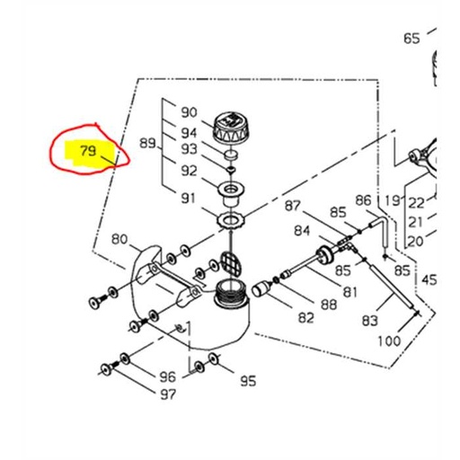 [62800-85013] Réservoir complet taille haies Shindaiwa dh230, A038000380, P021-046590, A038-000380, P021-046592, ECP021046592