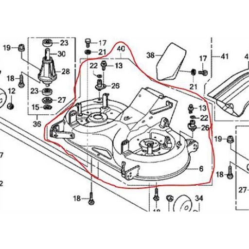 [80567-VK1-013] Plateau de coupe Honda HF2417 1er modèle sortie carrée, 80567VK1013, 80567-VK1-003