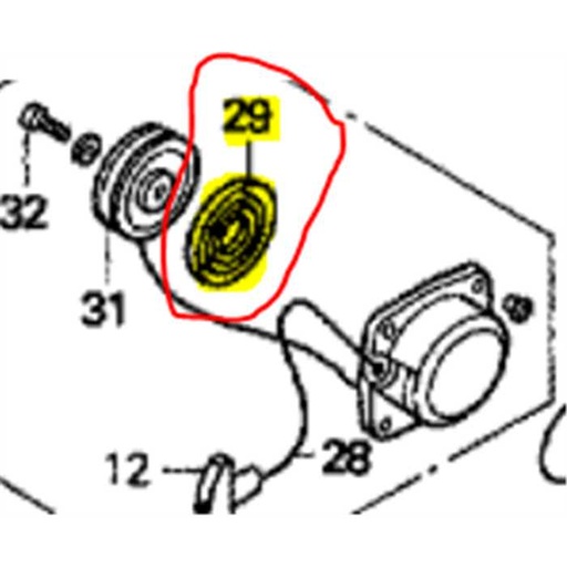 [80481-Y00-003] Ressort de lanceur HONDA UMT40 - UMT45 1998, 80481Y00003, 80481-Y00-003