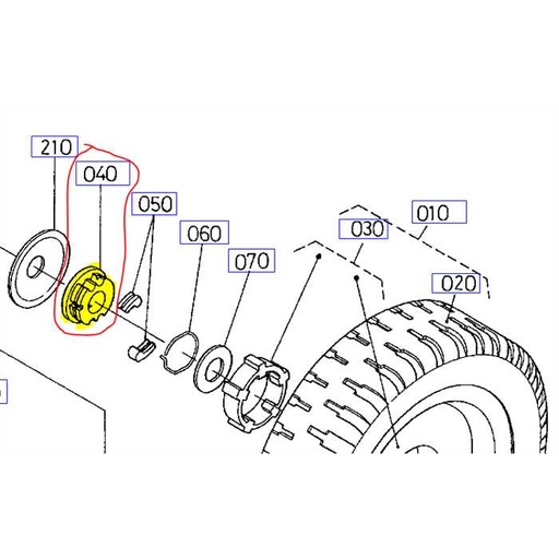 [65666-32210] Rochet de roue nu KUBOTA série W, 6566632210, 65666-3221-0