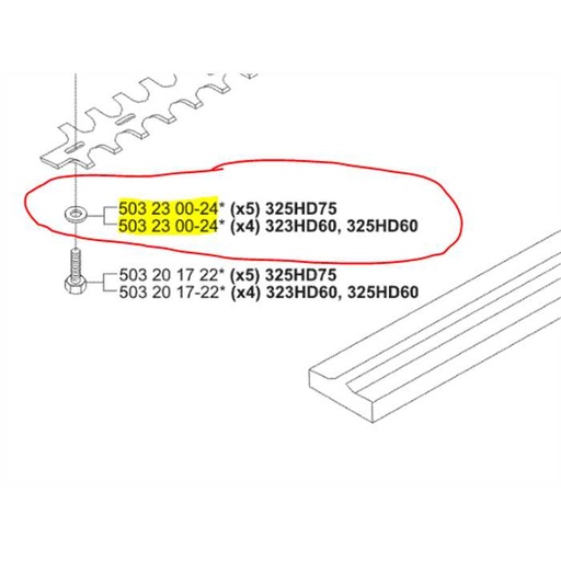 [5032300-24] Rondelle spéciale de lamier Husqvarna 323-325-326, 503230024, 732503230024