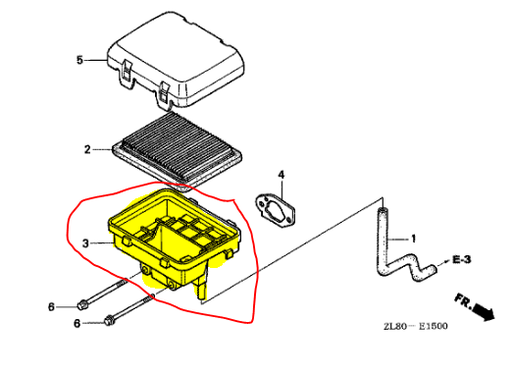 [17220-ZL8-020] Boitier de filtre a air HONDA GC160, 17220-ZL8-020, 17220-ZL8-000, 17220-ZL8-010