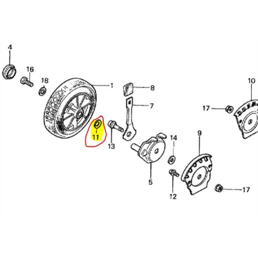 [47363-663-000] Rondelle réglage levier hauteur de coupe avant HONDA, 47363663000, 47363-663-000