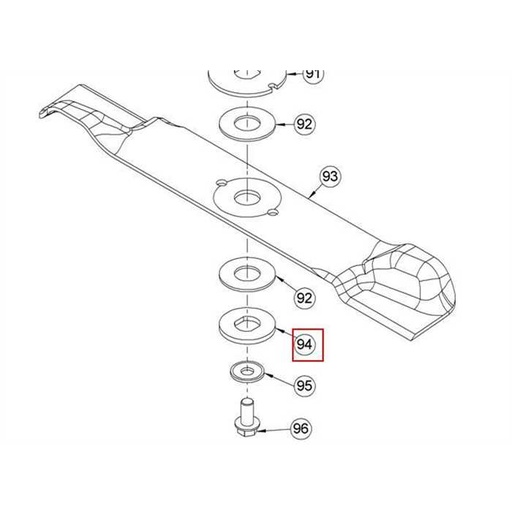 [G00010116] rondelle inférieure pour friction de lame as-motor tondeuse professionnelle as531, E10077, G00010116