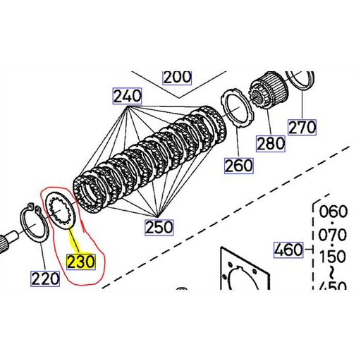 [K1253-14920] Rondelle de plaque disque de friction KUBOTA GR2100, K125314920, K1253-1492-0