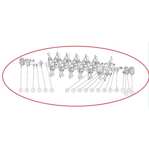 [MMA 01 090 120] Rotor complet couteaux mobiles ELIET e501 avec roulements MMA01090120, MMA01090120, MA008 001 003, MA 008 001 003