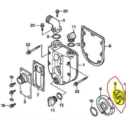 [78106-YE9-505] Roue mobile de pompe à eau HONDA WX10, 78106YE9003, 78106-YE9-505, 78106-YE9-003