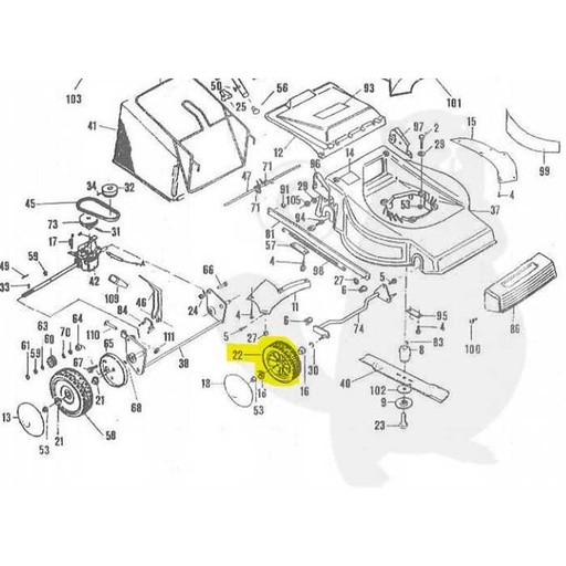 [PI46114] Roue avant diametre 200 Pilote L500SH, 46114, PI46114