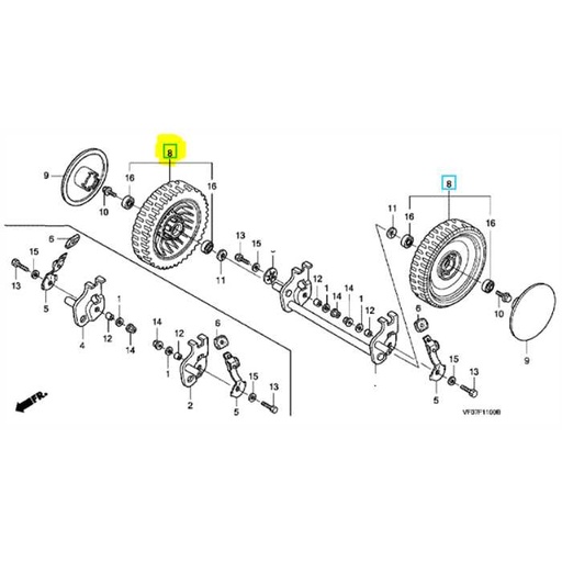 [44710-VF0-000] Roue avant complète HRD536, 44710-VF0-000