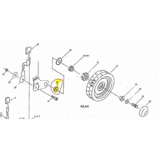 [83-1020-987-00] Roulement de support hauteur de coupe arrière Orec gr530, 83102098700, S701535000, OR0268-75400, A80-1020-987-00, A80102098700