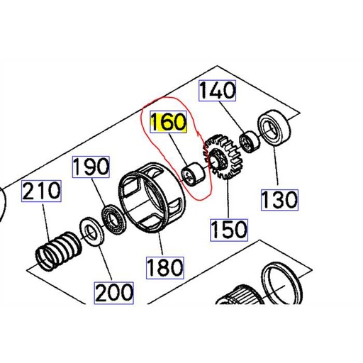 [K1253-14520] Entretoise de pignon intermediaire pignon de transmission GR1600-GR2100, K125314520, K1253-1452-0