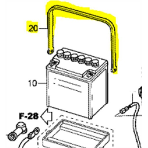 [80457-VK1-003] Sangle de batterie tracteur HONDA, 80457VK1003, 80457-VK1-013