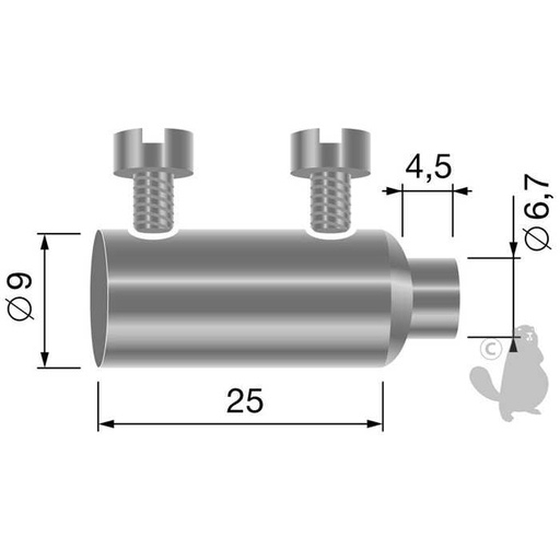 [630-6848] Serre-câble double pour câbles jusque diam : 3mm., 6306848, 630-6848