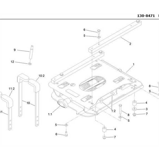 [130-8471] siège suspendu pour tondeuse toro 74311te 8000, 138471