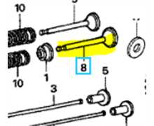 [14711-ZF1-000] SOUPAPE ADMISSION GX(V)160-200, 14711-ZE7-000, 5707072, 570-7072, 14711-ZF1-000