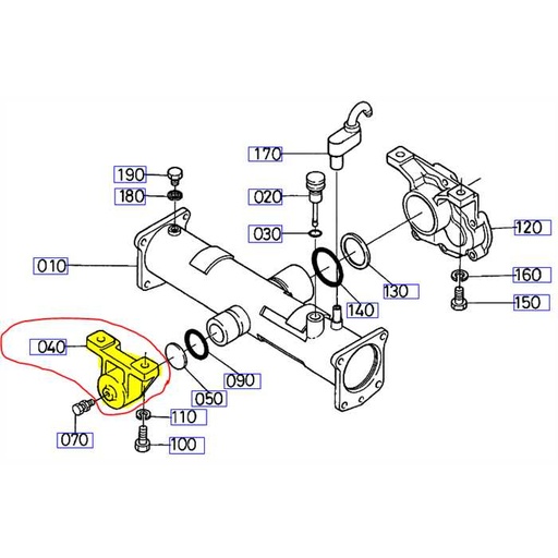 [6C040-56133] Support essieu KUBOTA, 6C04056133, 6C040-5613-3