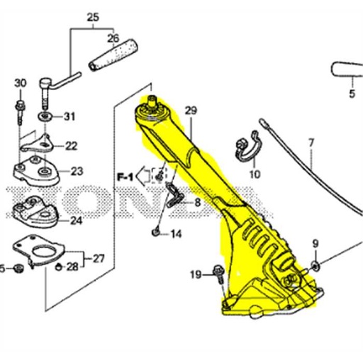 [53210-V42-650] Support de manche motoculteur HONDA jf500, 53210-V42-650