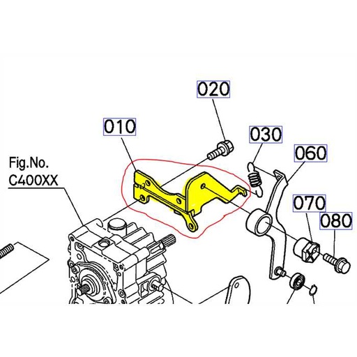 [K1243-36142] Support de filtre hydraulique KUBOTA GR1600, K124336142, K1243-3614-2, K124336140, K1243-36140