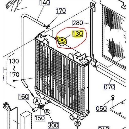 [17214-72020] Bouchon de radiateur KUBOTA, 1721472020, 17214-7202-0