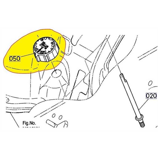 [K2581-44430] Molette réglage de plateau de coupe KUBOTA BX - G23 - G26, K258144430, K2581-4443-0