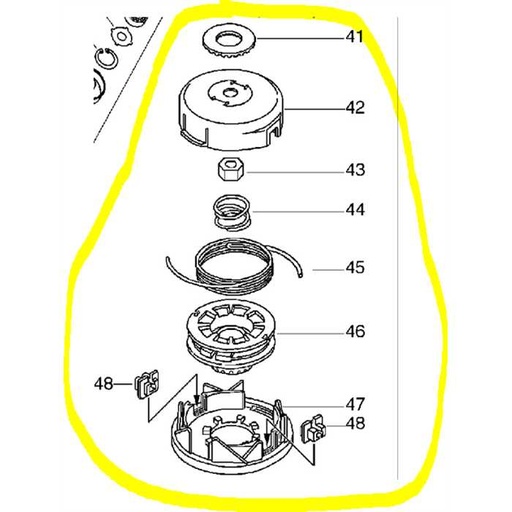 [X047-000260] Tete nylon semi automatique ECHO, X047-000260, ECX047000270, X047-000270, X047000270, X047000260, ECX047000260,1609359