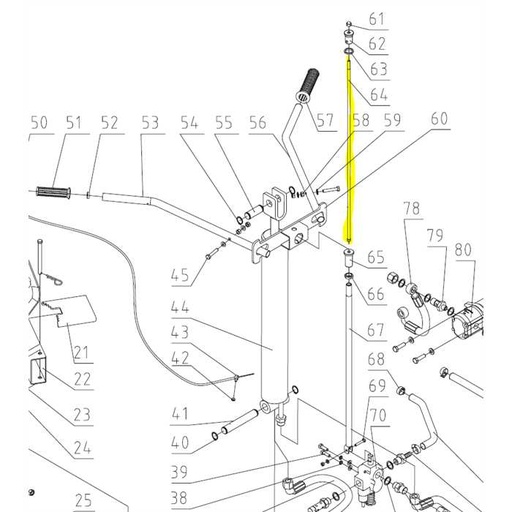 [MZLS070020064] Tige suppérieur de réglage fendeuse GTM, 070020064, MZLS070023020, 070023020