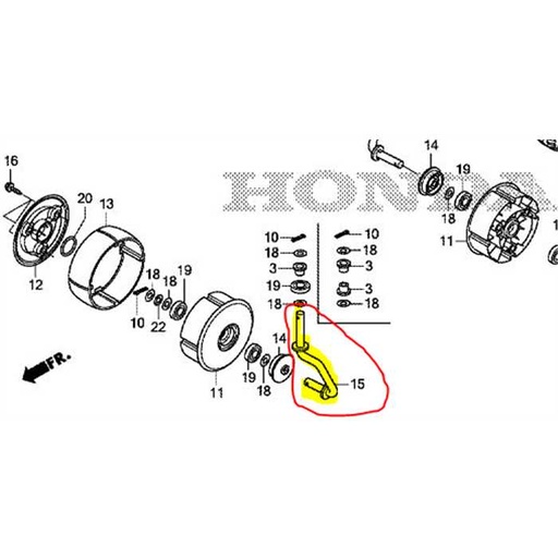 [44720-VP7-A01] Axe de roue avant HONDA Miimo 310-520 avant 2018, 44720VP7A01, 44720-VP7-A01