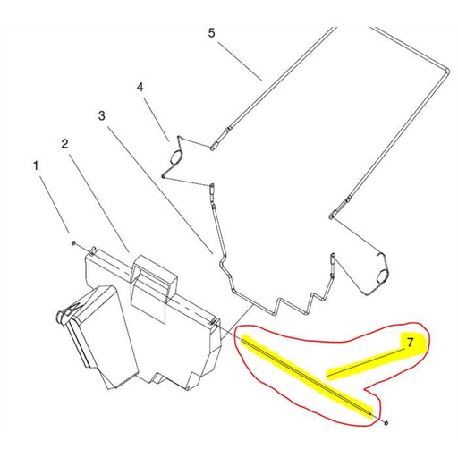 [93-0283] Tige verrouillage déflecteur de bac herbe tondeuse TORO, 930283, 93-0283