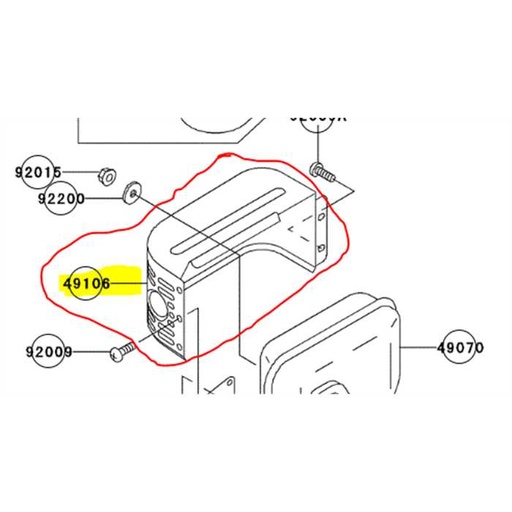 [49106-2446] Tole de protection échappement KAWASAKI fc, 491062446, 49106-2446