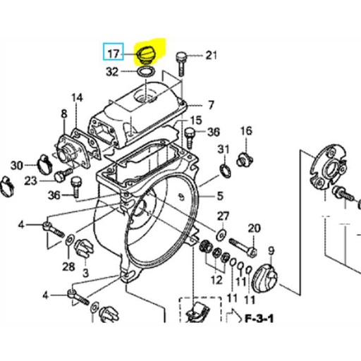 [78187-YG0-003] Bouchon pompe a eau HONDA WT20x 40mm, 78187YG0003, 78187-YG0-003