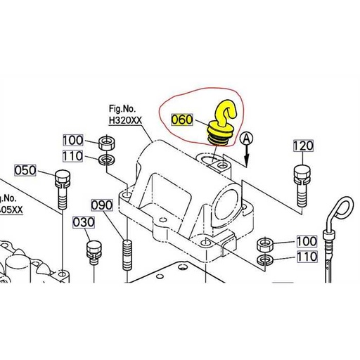 [T1850-21410] Bouchon carter de boà®te KUBOTA série L, T185021410, T1850-2141-0