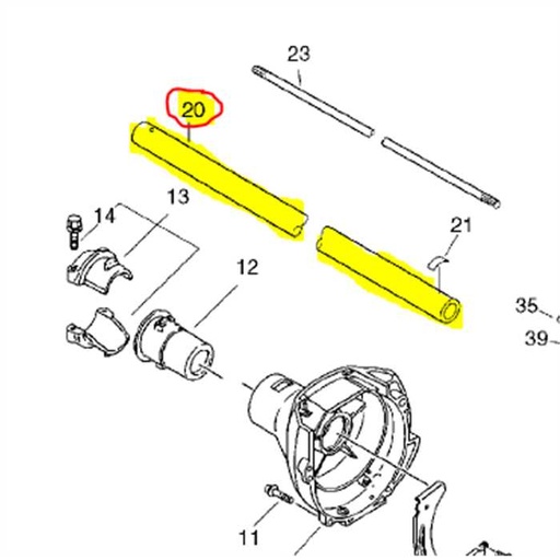 [610206-23030] Tube de débroussailleuse ECHO SRM2600, 61020623030, 610206-23030