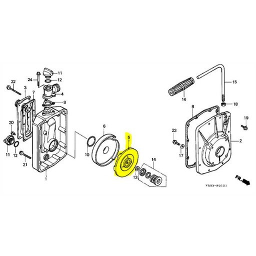 [78106-YB0-612] Turbine HONDA wb10, 78106-YB0-611, 78106-YB0-003