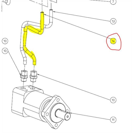 [MPA 01 162 540] Tuyau hydraulique arrière gauche ELIET GZC MPA01162540, MPA01162540