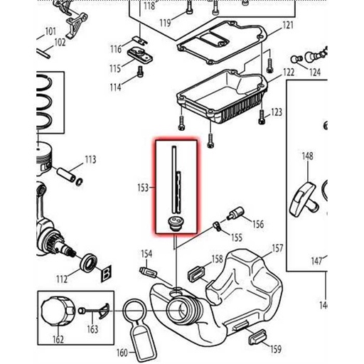 [162309-9] Tuyau de reservoir Makita EBH34, 1623099, 162309-9