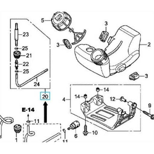 [17700-Z0H-305] tuyau essence complet honda umk425 gx25, 17700Z0H305