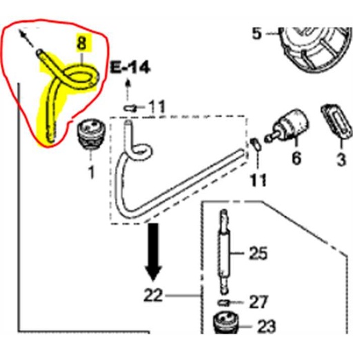 [17702-Z0H-003] Tuyau retour essence GX25, 17702Z0H003, 17702-Z0H-003