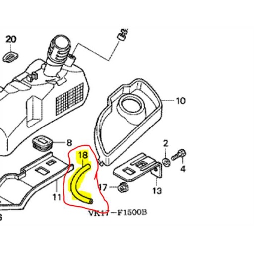[80606-VK1-003] Tuyau de drainage de réservoir HONDA HF**, 80606VK1003, 80606-VK1-003