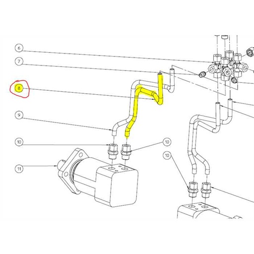 [MPA 01 162 520] Tuyau hydraulique arrière droit ELIET GZC MPA01162520, MPA01162520