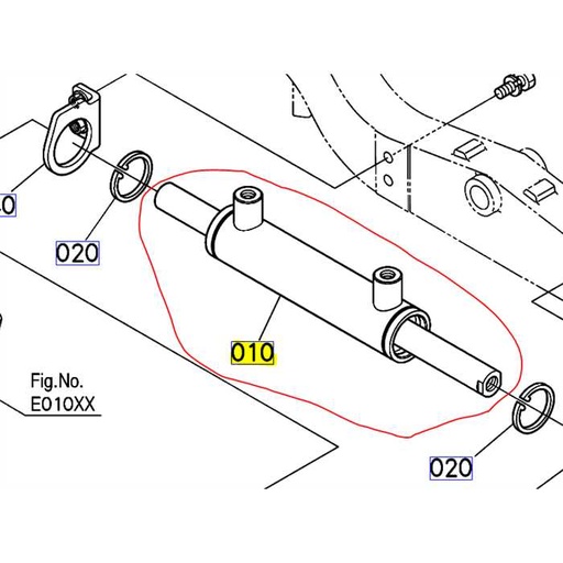 [K2063-16500] VERIN DE DIRECTION KUBOTA G23, K206316500, K2063-1650-0